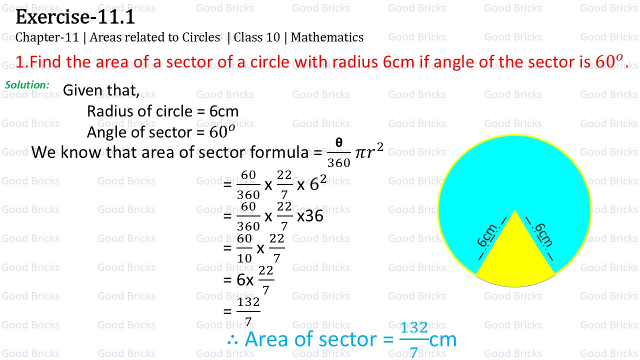 Chapter-11-Areas related to Circles-exercise11.1-1