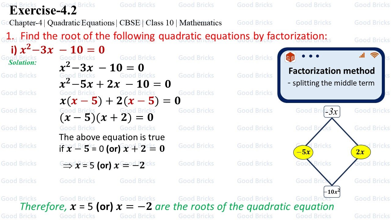 Chapter-4-Quadratic Equations-exercise4.2-1(i)