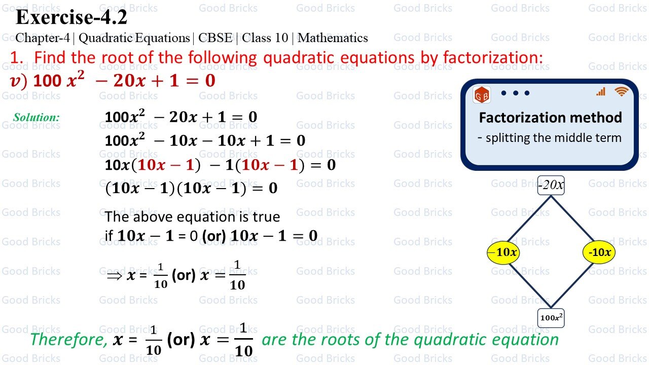 Chapter-4-Quadratic Equations-exercise4.2-1(v)