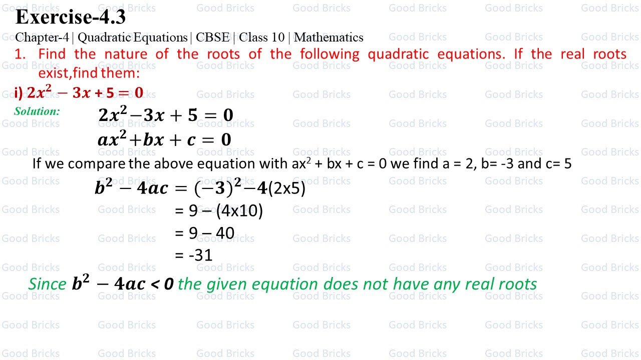 Chapter-4-Quadratic Equations-exercise4.3-1(i)