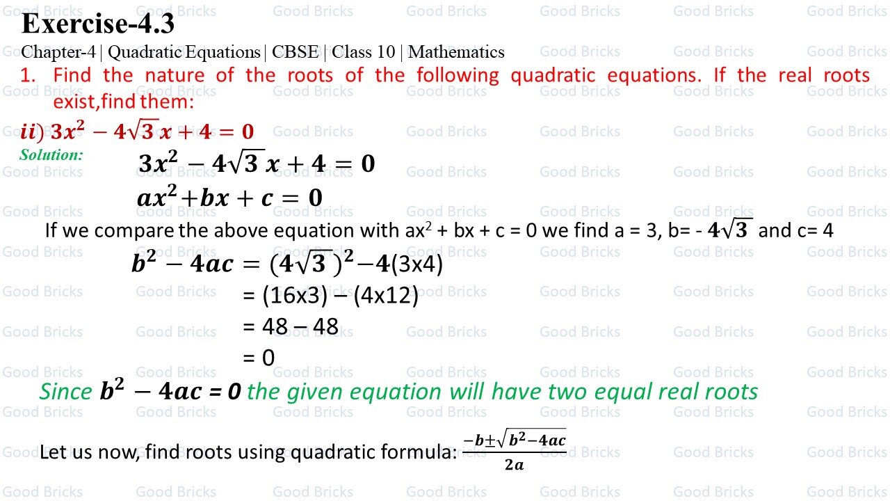 Chapter-4-Quadratic Equations-exercise4.3-1(ii)