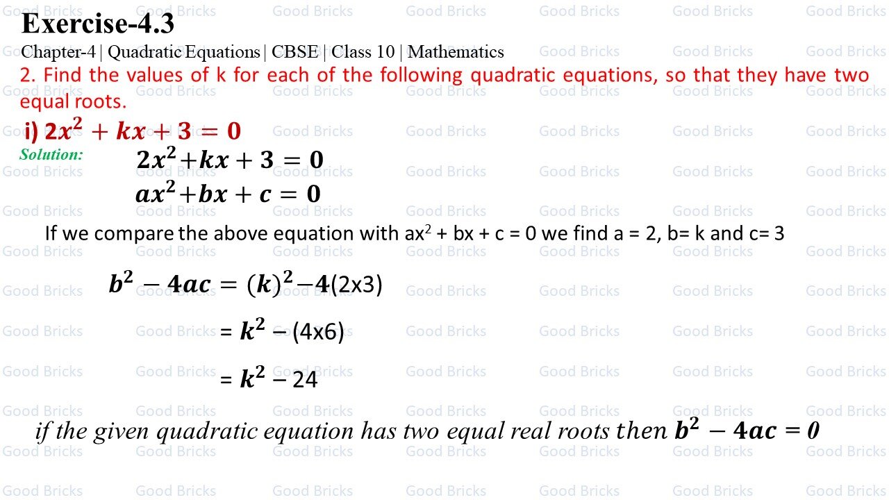 Chapter-4-Quadratic Equations-exercise4.3-2(i)