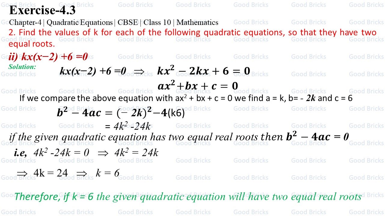 Chapter-4-Quadratic Equations-exercise4.3-2(ii)