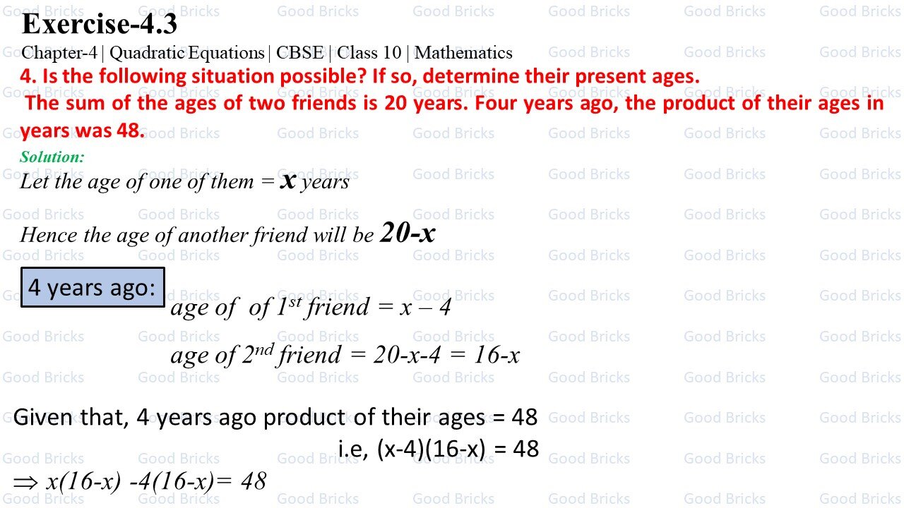Chapter-4-Quadratic Equations-exercise4.3-4